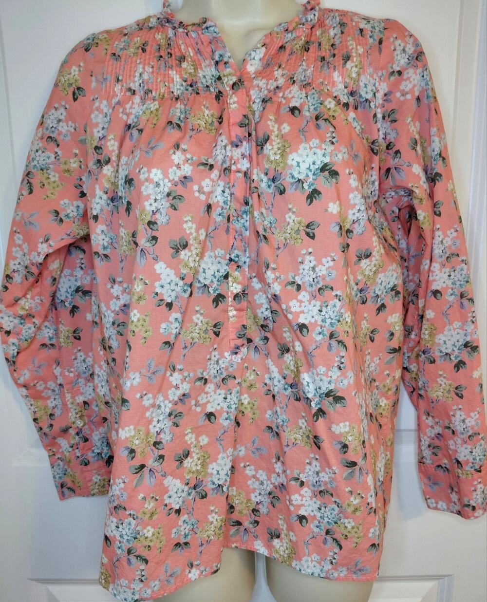 J.Crew Liberty London Josephine Floral Ruffle Popover Shirt Sz 2 Boho Preppy